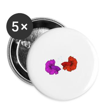Aquaristics, Fish farming, Aquarists - Buttons large 2.2''/56 mm (5-pack) - white - Front