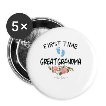 First time great grandma 2024 New Baby for granny - Buttons large 2.2''/56 mm (5-pack) - white - Front