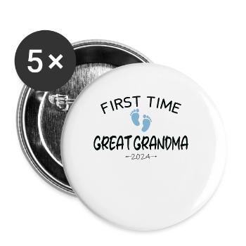 First time great grandma 2024 New Baby for granny - Buttons large 2.2''/56 mm (5-pack) - white - Front