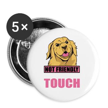 Not Friendly, Do Not Touch 39 - Buttons groß 56 mm (5er Pack) - Weiß - Vorne
