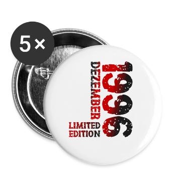 1996 Dezember Limited Edition 27. Geburtstag Deko - Buttons groß 56 mm (5er Pack) - Weiß - Vorne