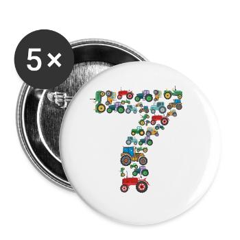 Traktorliebhaber Lustiges Traktorgeschenk - Buttons groß 56 mm (5er Pack) - Weiß - Vorne