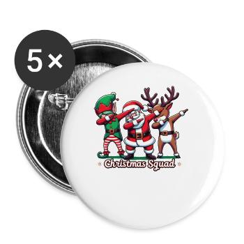 Christmas Squad Santa Claus Weihnachten Xmas - Buttons large 2.2''/56 mm (5-pack) - white - Front
