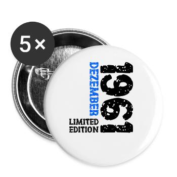 1961 December Limited Edition 62nd Birthday Decoration - Buttons large 2.2''/56 mm (5-pack) - white - Front