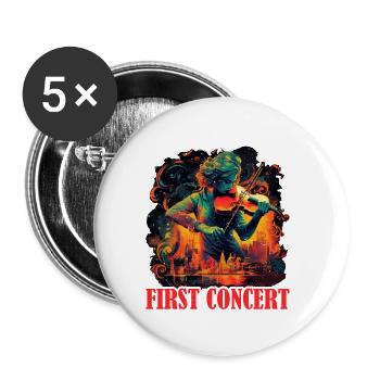 This Is My First Concert 60 - Buttons large 2.2''/56 mm (5-pack) - white - Front