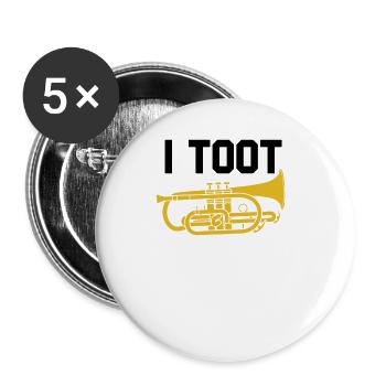 Ich toot Funny Mellophone Player Jazz School BandH - Buttons groß 56 mm (5er Pack) - Weiß - Vorne