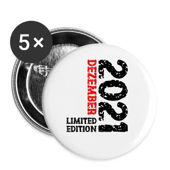 2021 Décembre Édition Limitée 2ème Anniversaire Décoration - Lot de 5 grands badges (56 mm) - blanc - Devant