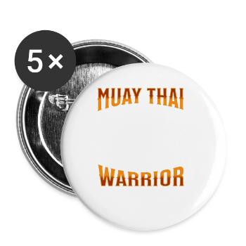 Muay Thai Boxing Muay Thai - Buttons groß 56 mm (5er Pack) - Weiß - Vorne