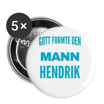 Hendrik Name Design - Buttons groß 56 mm (5er Pack) - Weiß - Vorne