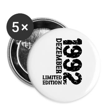 1992 Dezember Limited Edition 31. Geburtstag Deko - Buttons groß 56 mm (5er Pack) - Weiß - Vorne