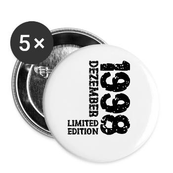 1998 December Limited Edition 25th Birthday Decoration - Buttons large 2.2''/56 mm (5-pack) - white - Front