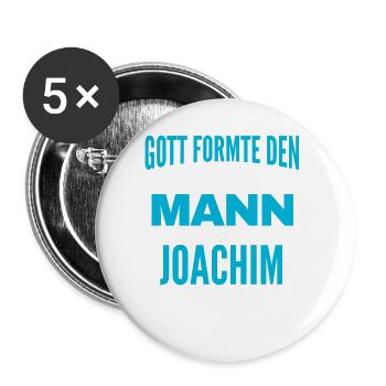 Joachim Name Design - Buttons groß 56 mm (5er Pack) - Weiß - Vorne