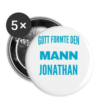 Jonathan Name Design - Buttons groß 56 mm (5er Pack) - Weiß - Vorne