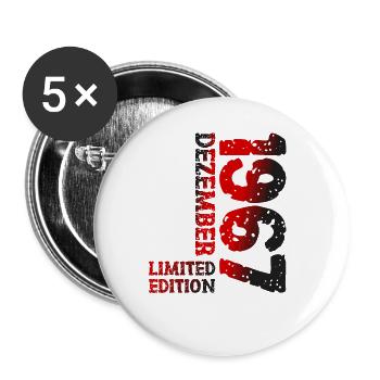 1967 Dezember Limited Edition 56. Geburtstag Deko - Buttons groß 56 mm (5er Pack) - Weiß - Vorne