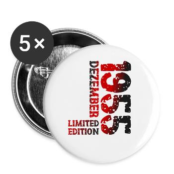 1955 Dezember Limited Edition 68. Geburtstag Deko - Buttons groß 56 mm (5er Pack) - Weiß - Vorne