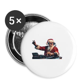 Funny Christmas designs with Santa Claus - Buttons large 2.2''/56 mm (5-pack) - white - Front