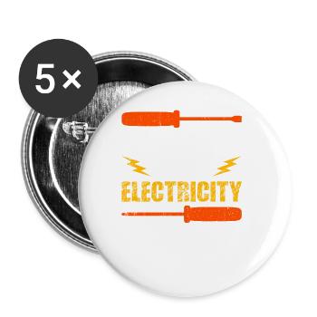 Electrician Saying Electrician's Journeyman - Buttons large 2.2''/56 mm (5-pack) - white - Front
