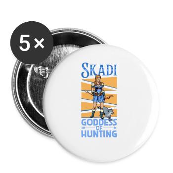 Viking Goddess of the Hunt Skadi - Buttons large 2.2''/56 mm (5-pack) - white - Front