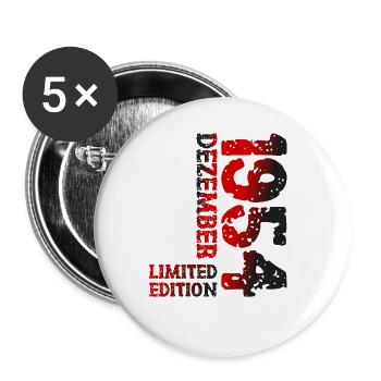 1954 Dezember Limited Edition 69. Geburtstag Deko - Buttons groß 56 mm (5er Pack) - Weiß - Vorne