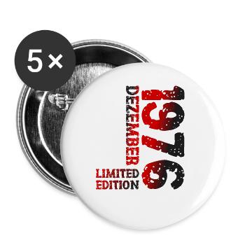 1976 Dezember Limited Edition 47. Geburtstag Deko - Buttons groß 56 mm (5er Pack) - Weiß - Vorne