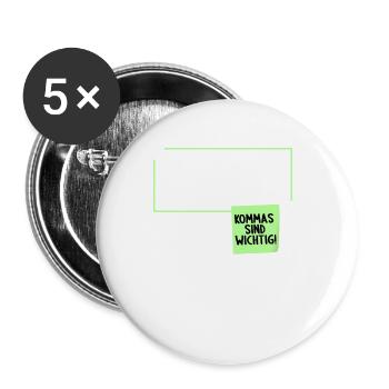 Lustiger Komma Satzzeichen Spruch Deutschlehrer - Buttons groß 56 mm (5er Pack) - Weiß - Vorne