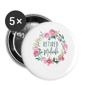 Nurse Midwife Birth Worker - Buttons large 2.2''/56 mm (5-pack) - white - Front