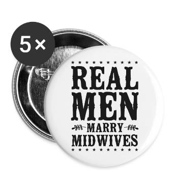 Nurse Midwife Birth Worker - Buttons large 2.2''/56 mm (5-pack) - white - Front
