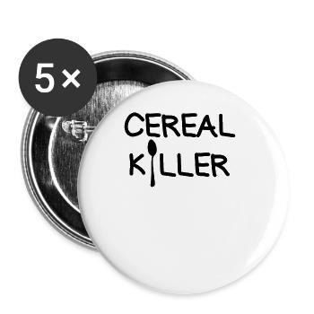 Müsli Killer Frühstück Müsli Liebes Müsller Killer - Buttons groß 56 mm (5er Pack) - Weiß - Vorne