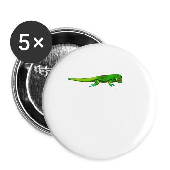 Drawing - Gold Dust Day Gecko - Buttons large 2.2''/56 mm (5-pack) - white - Front