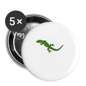 Dessin - Peacock Eye Day Gecko - Lot de 5 grands badges (56 mm) - blanc - Devant