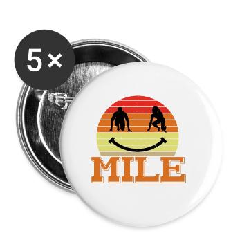 Smile Every Mile 6 - Buttons large 2.2''/56 mm (5-pack) - white - Front