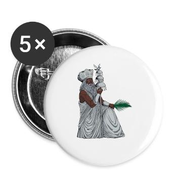 Gott der Yoruba Religion - Obatala - Buttons groß 56 mm (5er Pack) - Weiß - Vorne