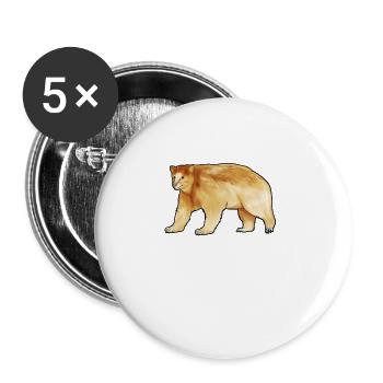 Drawing of a Kermode bear - Buttons large 2.2''/56 mm (5-pack) - white - Front
