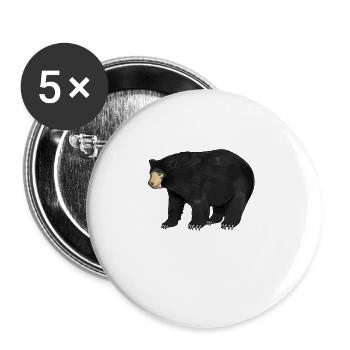 Dessin d’un ours noir américain - Lot de 5 grands badges (56 mm) - blanc - Devant