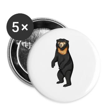 Drawing of a Malay bear - Buttons large 2.2''/56 mm (5-pack) - white - Front