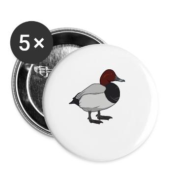 Zeichnung einer Tafelente - Buttons groß 56 mm (5er Pack) - Weiß - Vorne