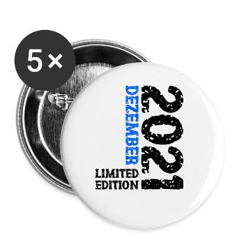 2021 Dezember Limited Edition 2. Geburtstag Deko - Buttons groß 56 mm (5er Pack) - Weiß - Vorne