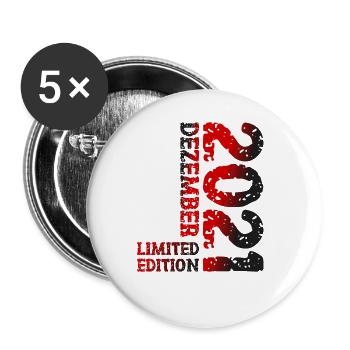 2021 Dezember Limited Edition 2. Geburtstag Deko - Buttons groß 56 mm (5er Pack) - Weiß - Vorne