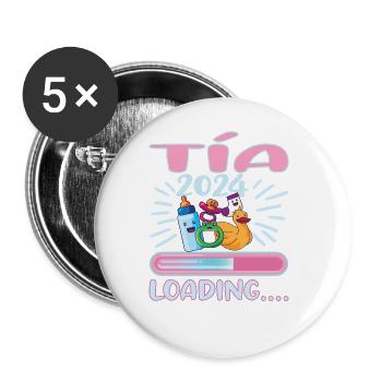 Tante 2024 Tante Werden 2024 - Buttons groß 56 mm (5er Pack) - Weiß - Vorne