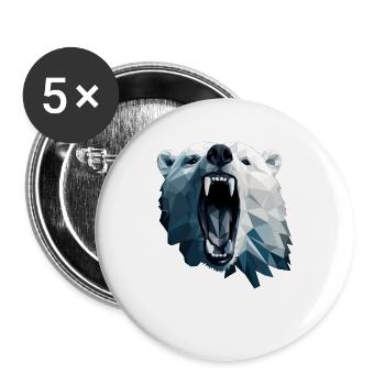 Geometric Style Polar Bear - Buttons groß 56 mm (5er Pack) - Weiß - Vorne
