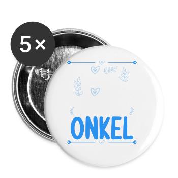 Ich komme total nach meinem Onkel Nichte Neffe - Buttons groß 56 mm (5er Pack) - Weiß - Vorne