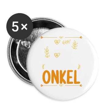 Ich komme total nach meinem Onkel Nichte Neffe - Buttons groß 56 mm (5er Pack) - Weiß - Vorne