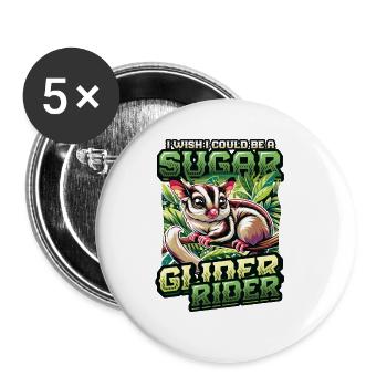 Australian Sugar Glider Short-headed Gliders - Buttons large 2.2''/56 mm (5-pack) - white - Front