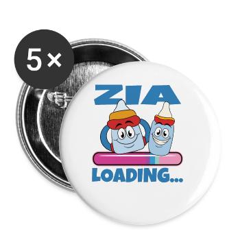Zia 2024 Loading Tante 2024 - Buttons groß 56 mm (5er Pack) - Weiß - Vorne