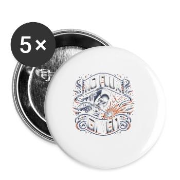 pas de flux donné 10 - Lot de 5 grands badges (56 mm) - blanc - Devant