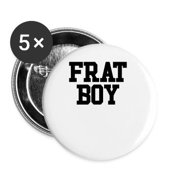 Brüllungsjunge lustige Brüderlichkeit Herren -Brud - Buttons groß 56 mm (5er Pack) - Weiß - Vorne