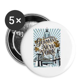 Germans of New York, Germany, America, USA - Buttons large 2.2''/56 mm (5-pack) - white - Front