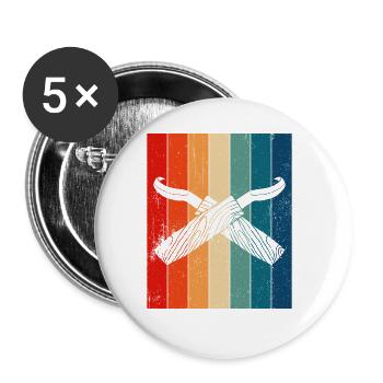 Wood Shining Wood Carving - Buttons large 2.2''/56 mm (5-pack) - white - Front