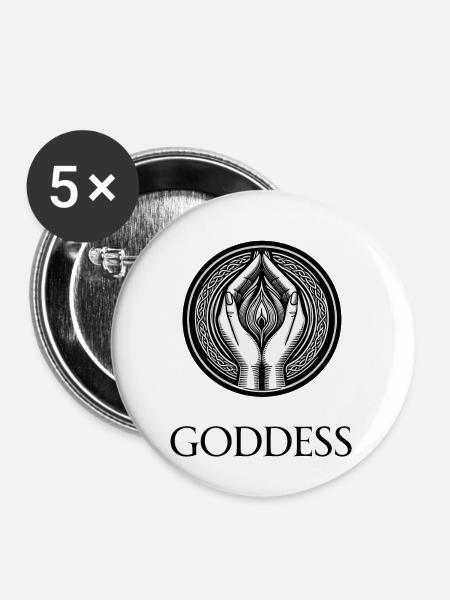 GÖTTIN (Untertitel) #041 - Buttons groß 56 mm (5er Pack) - Weiß