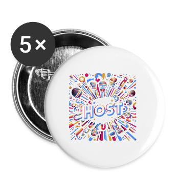 Meilleur hôte de tous les temps 23 - Lot de 5 grands badges (56 mm) - blanc - Devant